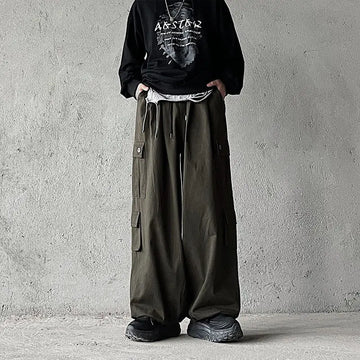 Aidase Vintage Y2k Baggy Pants Fashion Streetwear Wide Leg Oversize Cargo Pants Men Full-length Straight Long Trousers New